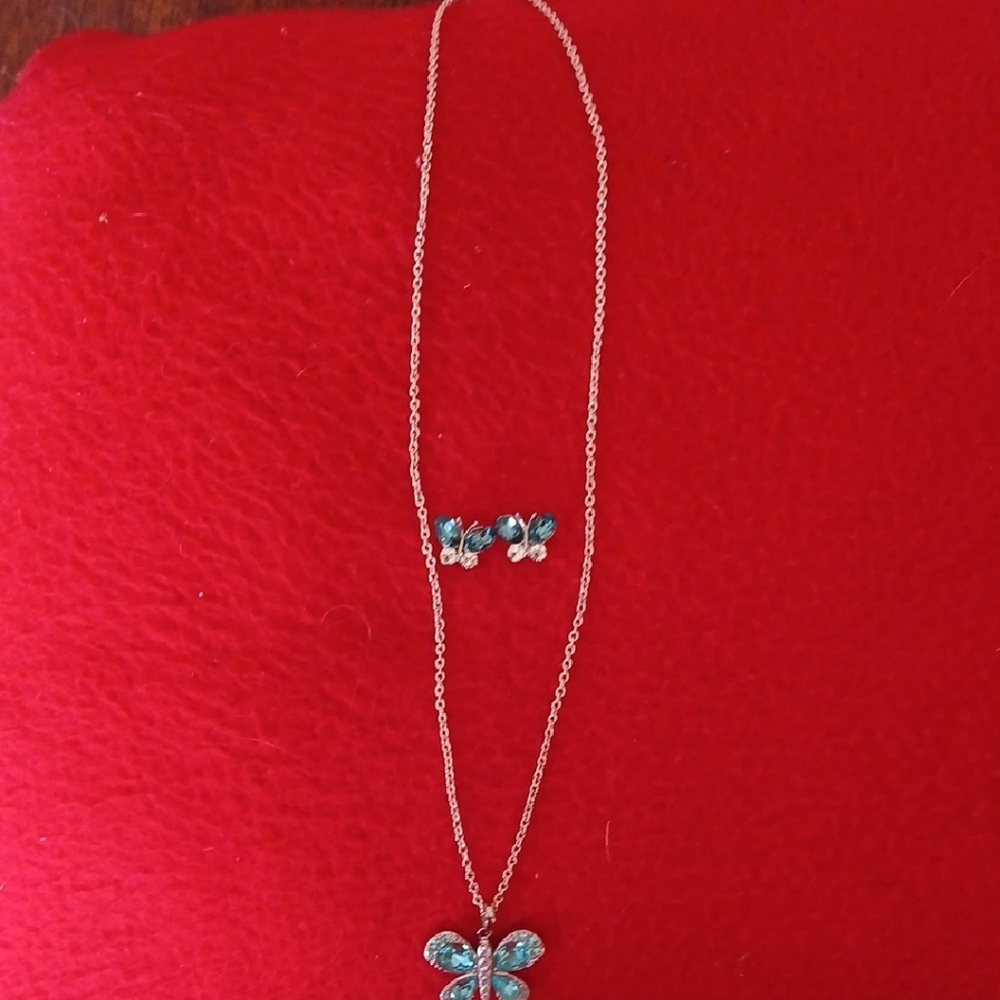 Elegant Butterfly Necklace and Earring Set